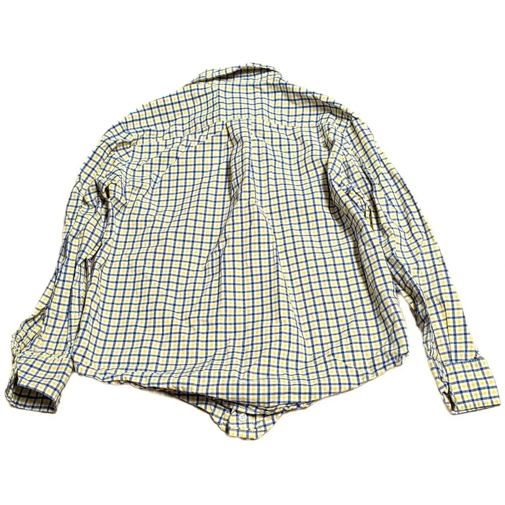Ralph Lauren Plaid Button Down‎ Shirt Boy's Size 5 Blue Yellow Long Sleeve